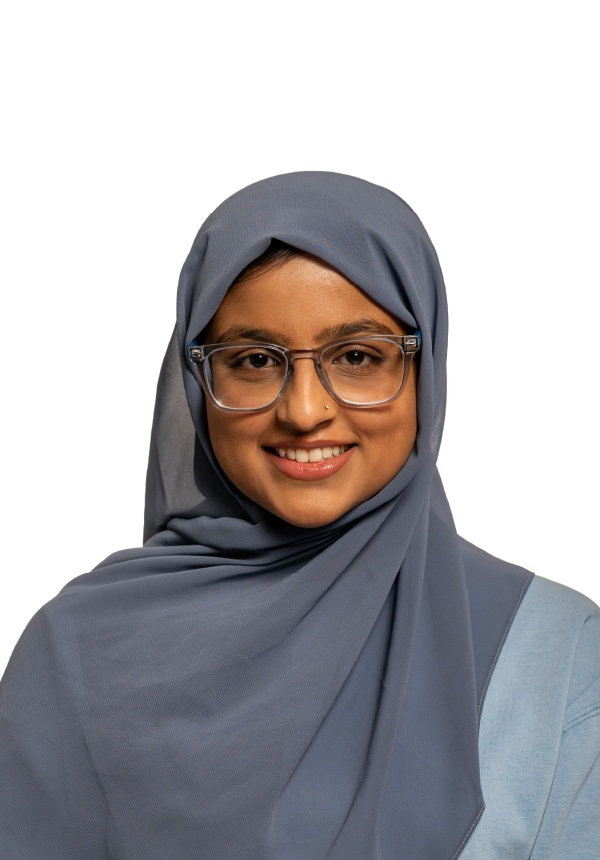 Areeba looking up and to the right